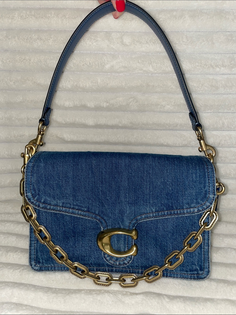 Coach Chain Denim Tabby